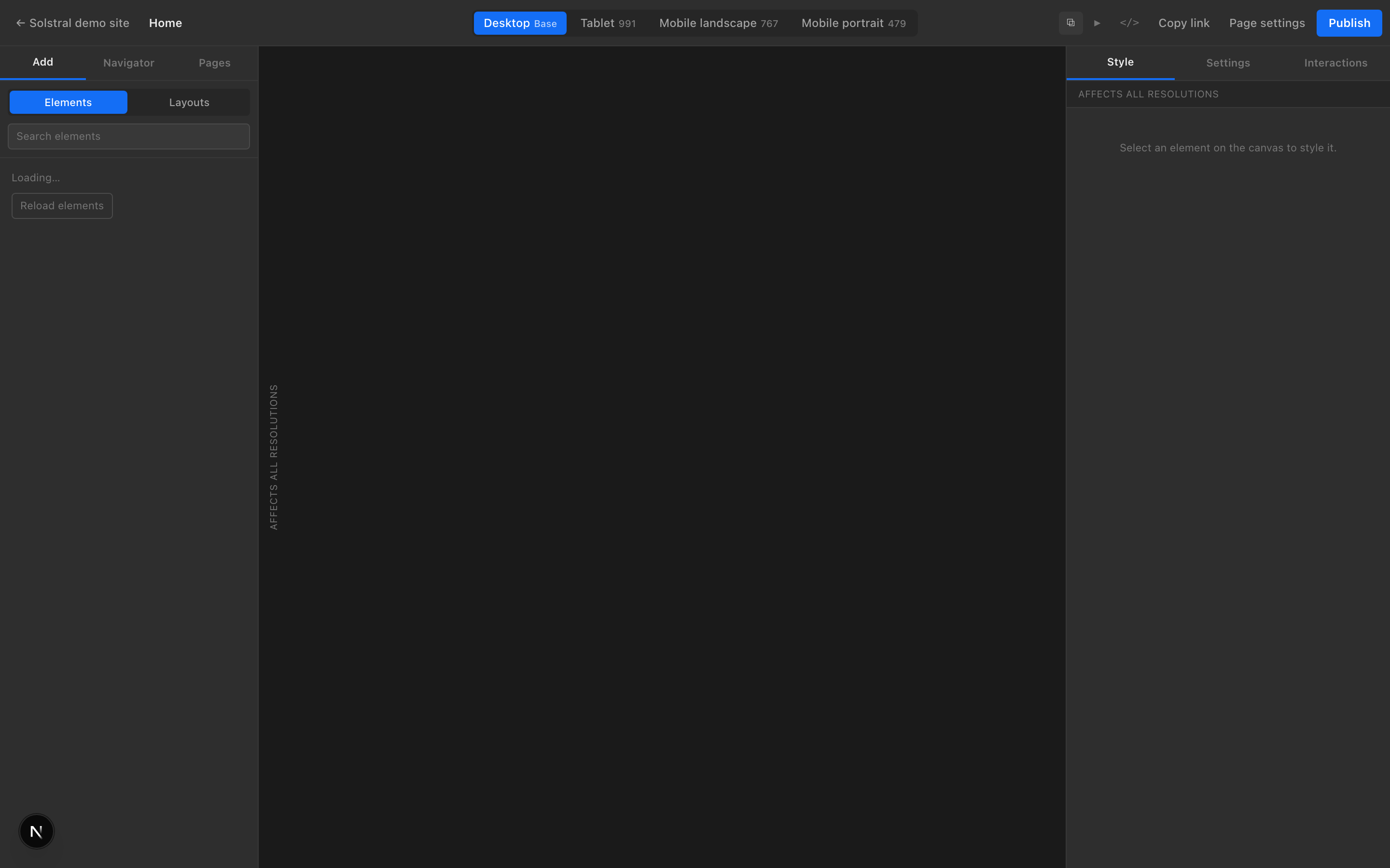 The visual website builder